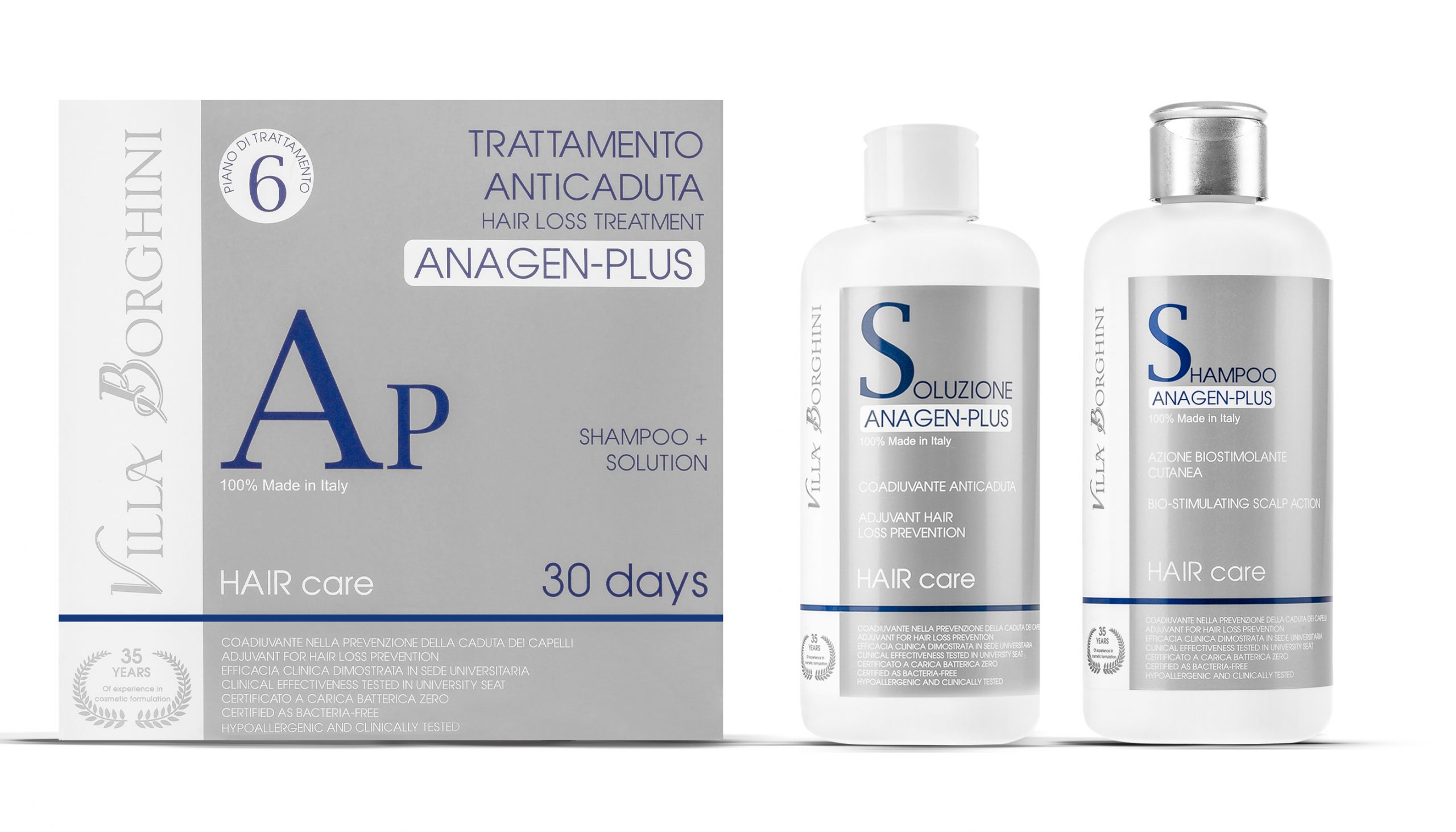 trattamento anticaduta villa borghini, linea hair care villa borghini, hair care line