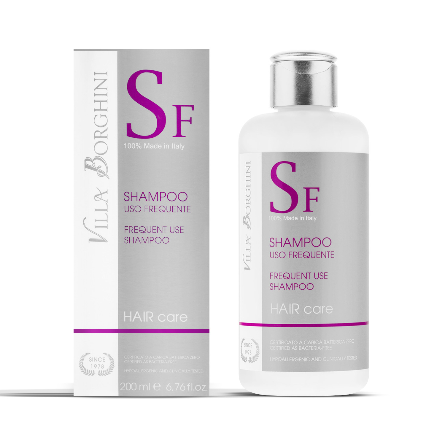 shampoo uso frequente villa borghini, linea hair care villa borghini, hair care line