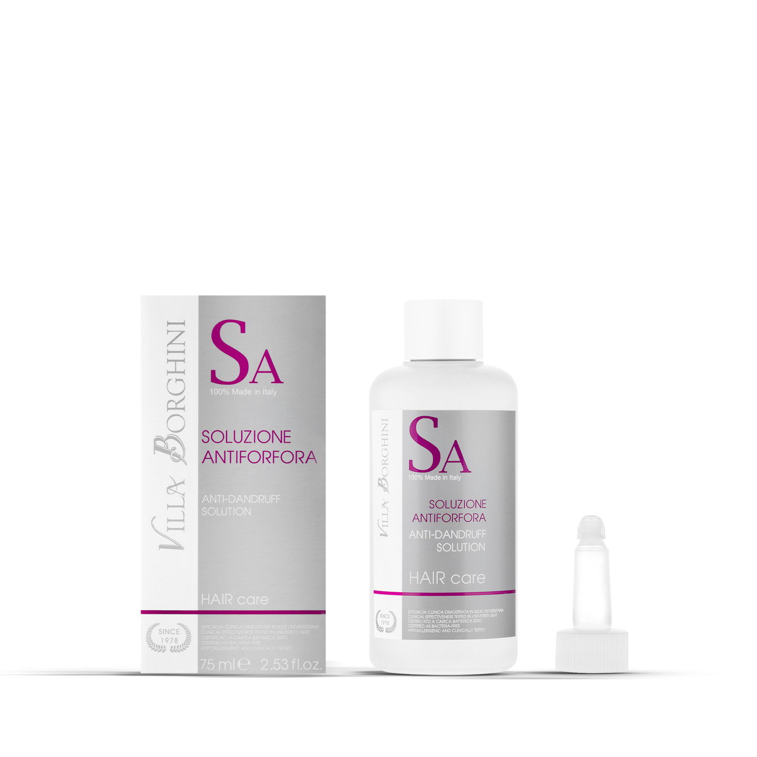 soluzione antiforfora villa borghini, linea hair care villa borghini, hair care line